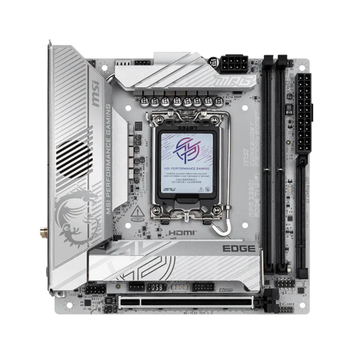MSI MPG Z890I EDGE TI WIFI LGA 1851 Mini-ITX Gaming Motherboard – White | 911-7E33-004 view 2