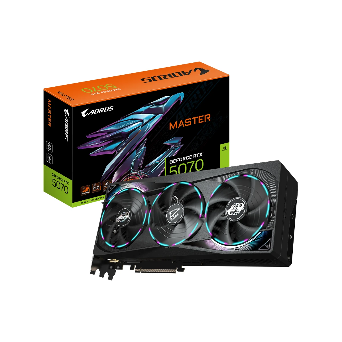 Gigabyte AORUS GeForce RTX 5070 MASTER Graphics Card, 12GB GDDR7, DLSS 4 - GV-N5070AORUS-M-12GD