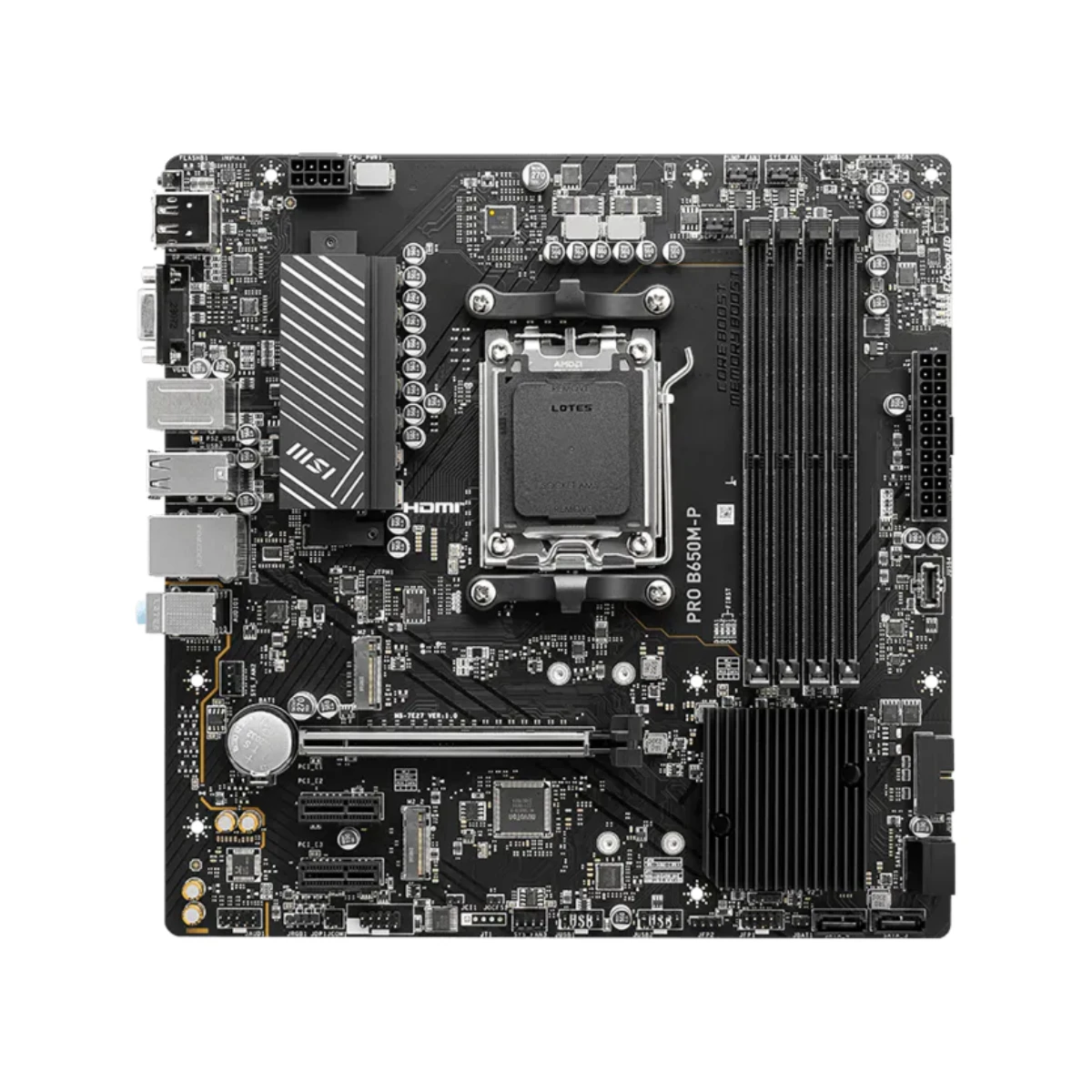 MSI PRO B650M-P DDR5 AM5 Micro-ATX Motherboard – Black | 911-7E27-006 view 2
