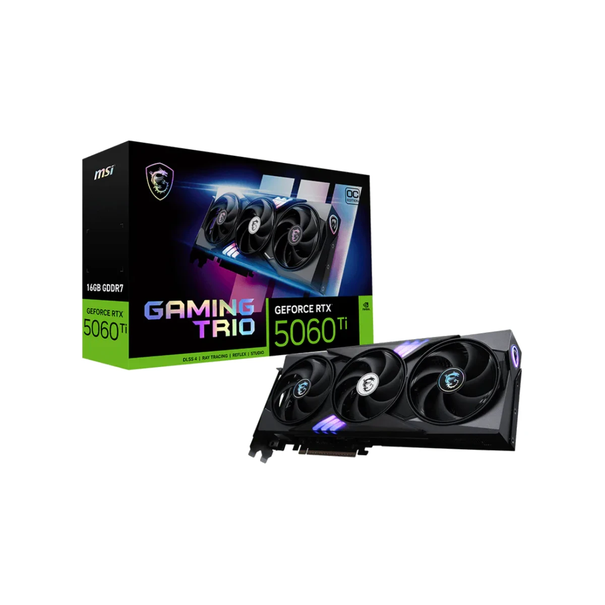 MSI GeForce RTX 5060 Ti 16G GAMING TRIO OC Graphics Card, 16GB GDDR7, DLSS 4 - 912-V535-030