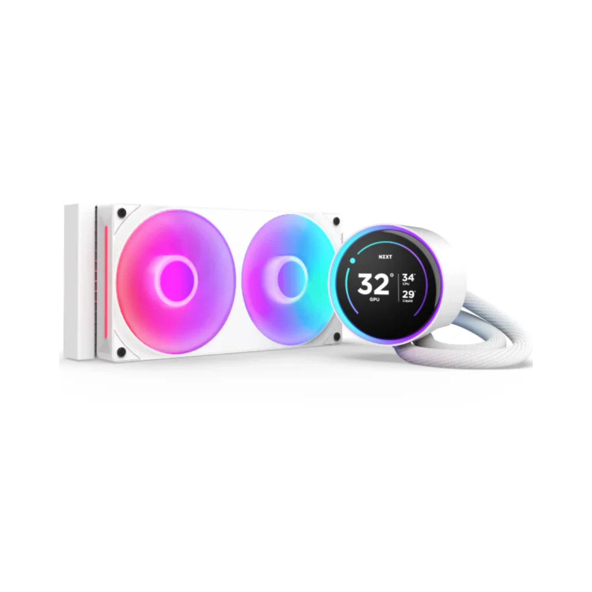 NZXT Kraken Elite 240 RGB AIO CPU Liquid Cooler – White - RL-KR24E-W2