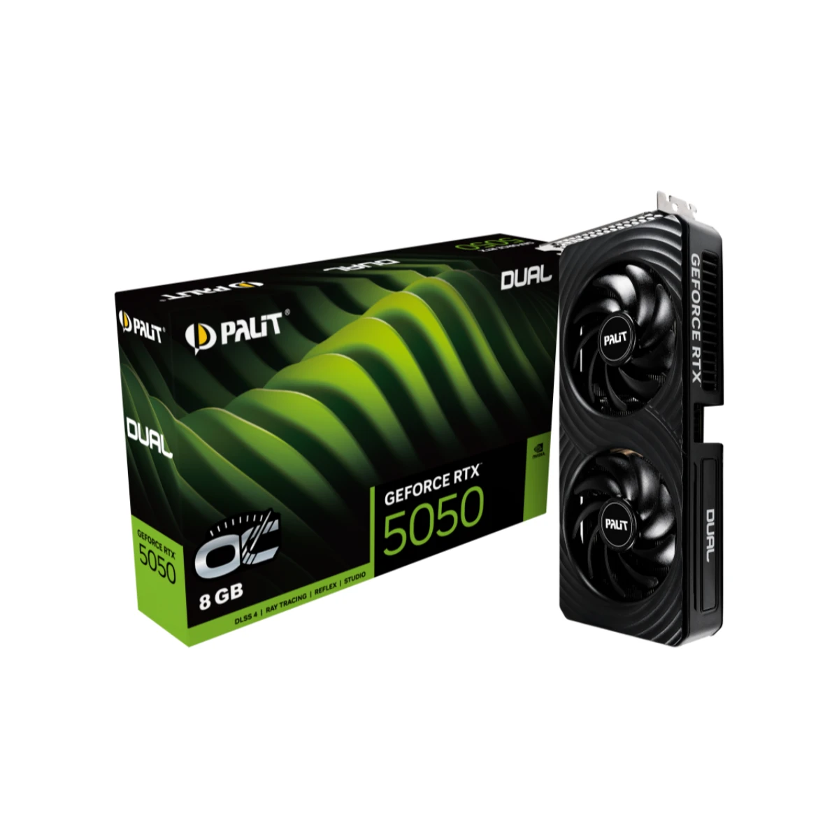 Palit GeForce RTX 5050 Dual OC Graphics Card, 8GB GDDR6, DLSS 4 | NE65050S19P1-GB2070D