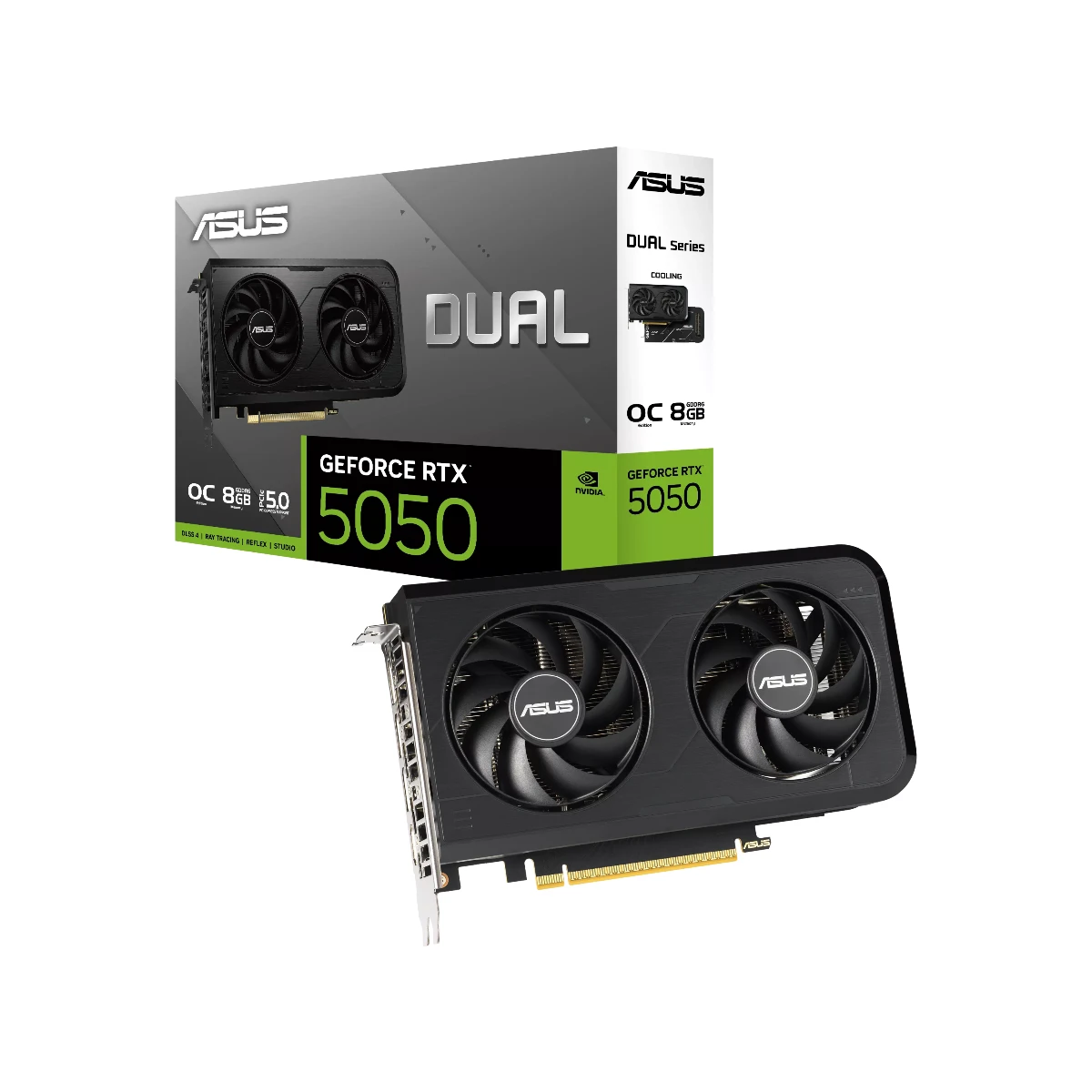 ASUS Dual GeForce RTX 5050 OC Edition Graphics Card, 8GB GDDR6, DLSS 4 | 90YV0N72-M0NA00