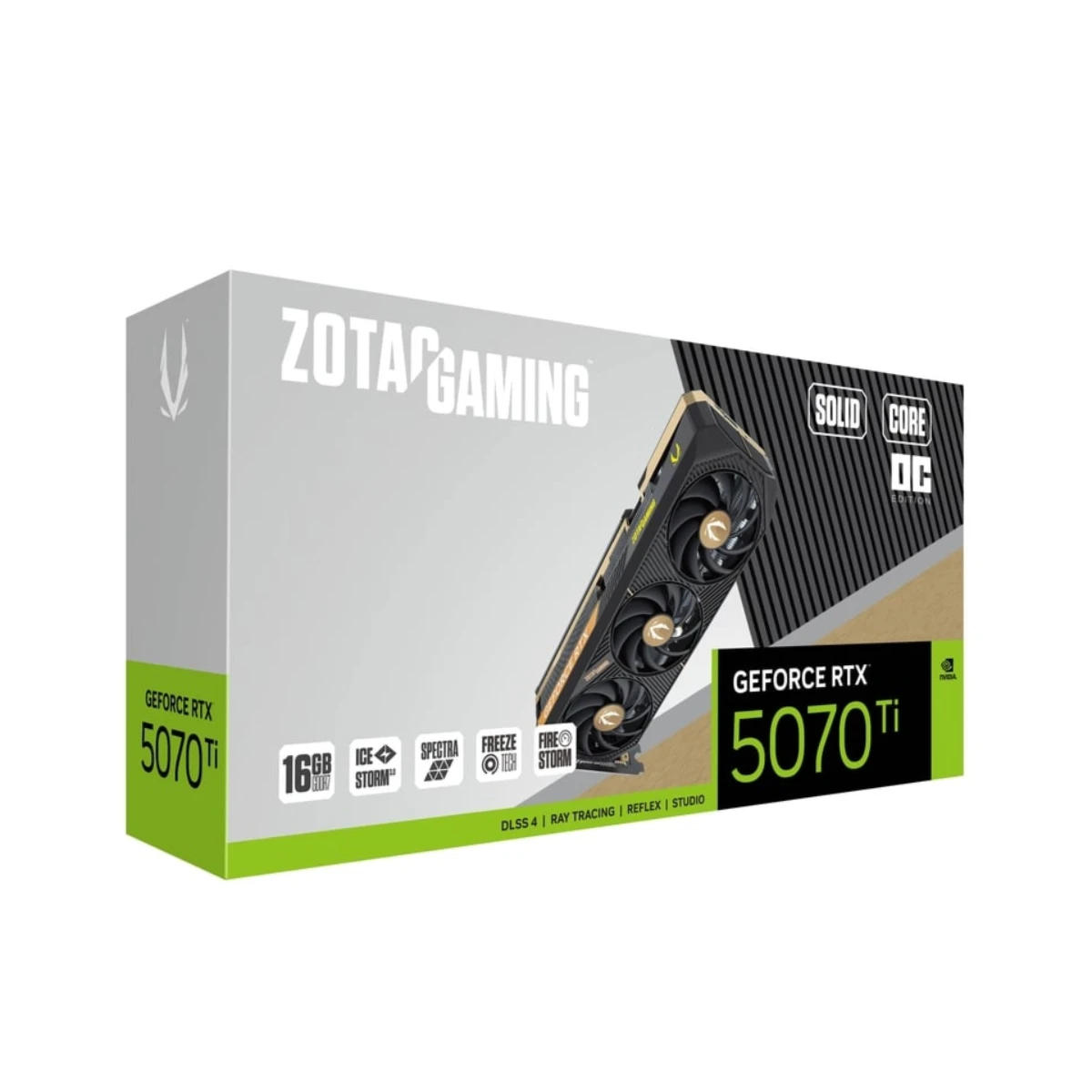 ZOTAC GAMING GeForce RTX 5070 Ti SOLID CORE OC Graphics Card, 16GB GDDR7, DLSS 4 - ZT-B50710J2-10P