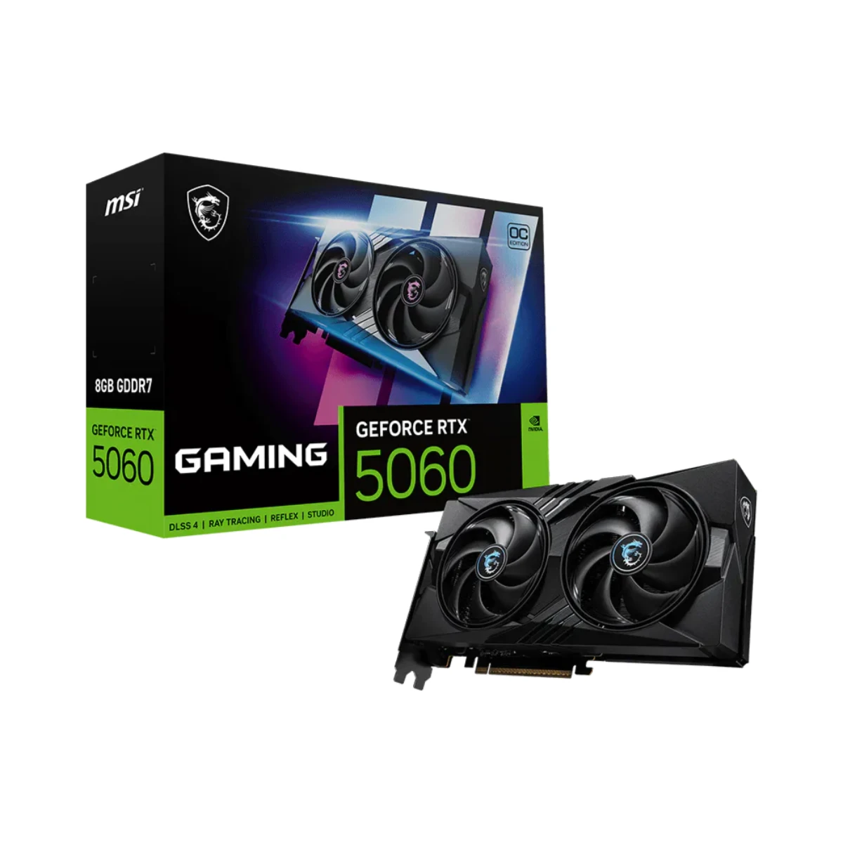 MSI GeForce RTX 5060 8G GAMING OC Graphics Card, 8GB GDDR7, DLSS 4 - 912-V537-023