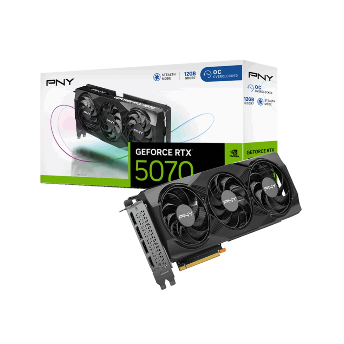 PNY GeForce RTX 5070 OC Triple Fan Graphics Card, 12GB GDDR7, DLSS 4 - VCG507012TFXPB1-O