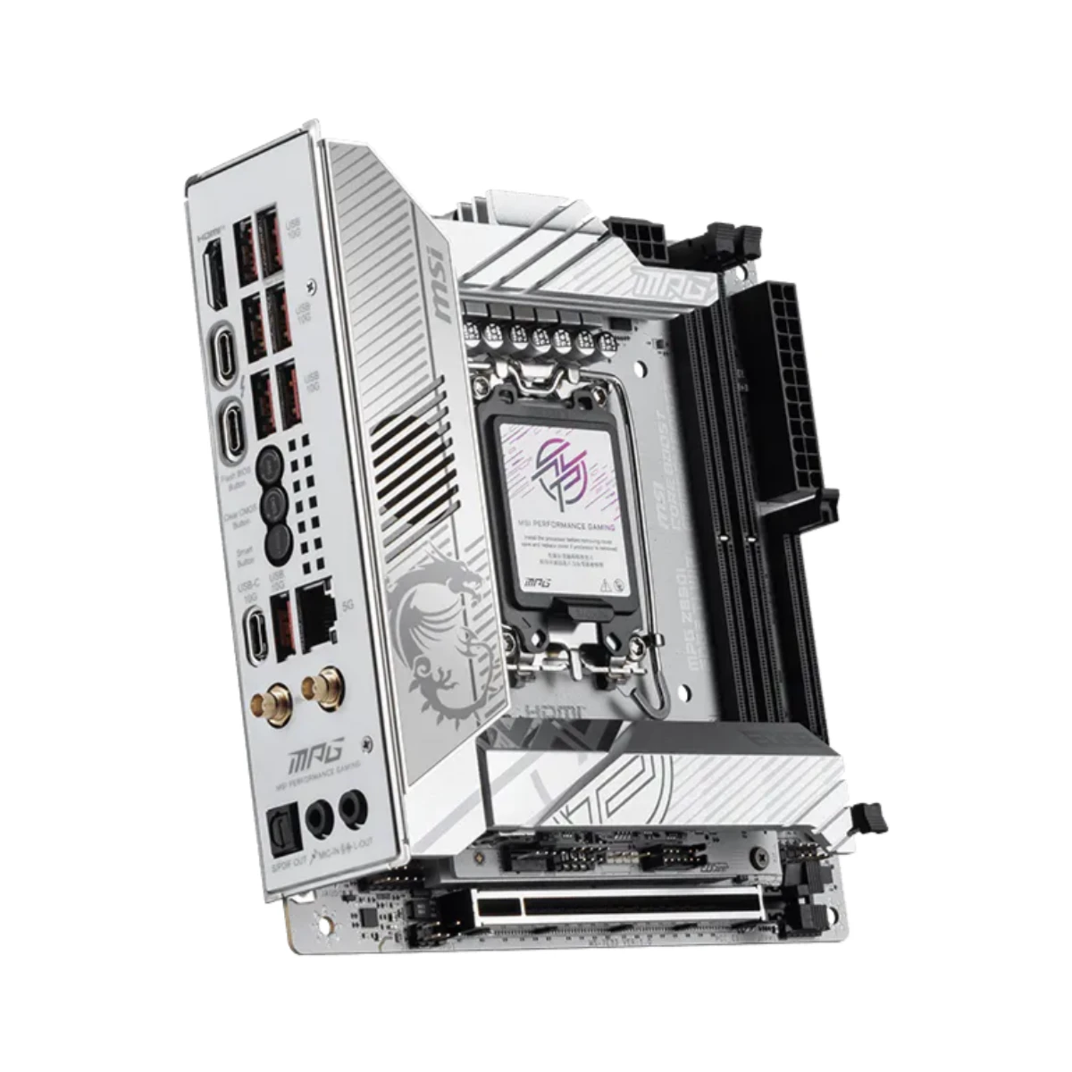 MSI MPG Z890I EDGE TI WIFI LGA 1851 Mini-ITX Gaming Motherboard – White | 911-7E33-004 view 3