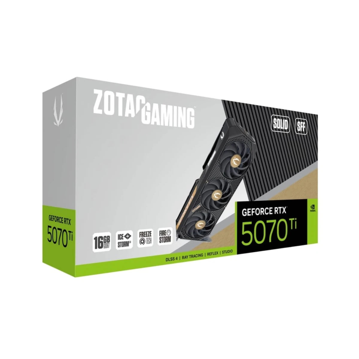 ZOTAC GAMING GeForce RTX 5070 Ti SOLID SFF Graphics Card, 16GB GDDR7, DLSS 4 - ZT-B50710D3-10P