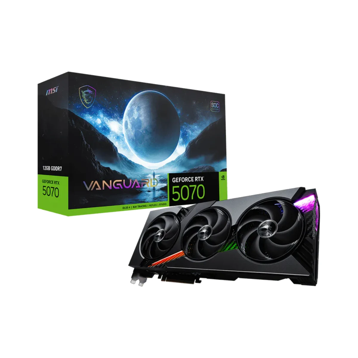 MSI GeForce RTX 5070 VANGUARD SOC Graphics Card, 12GB GDDR7, DLSS 4 - 912-V532-054