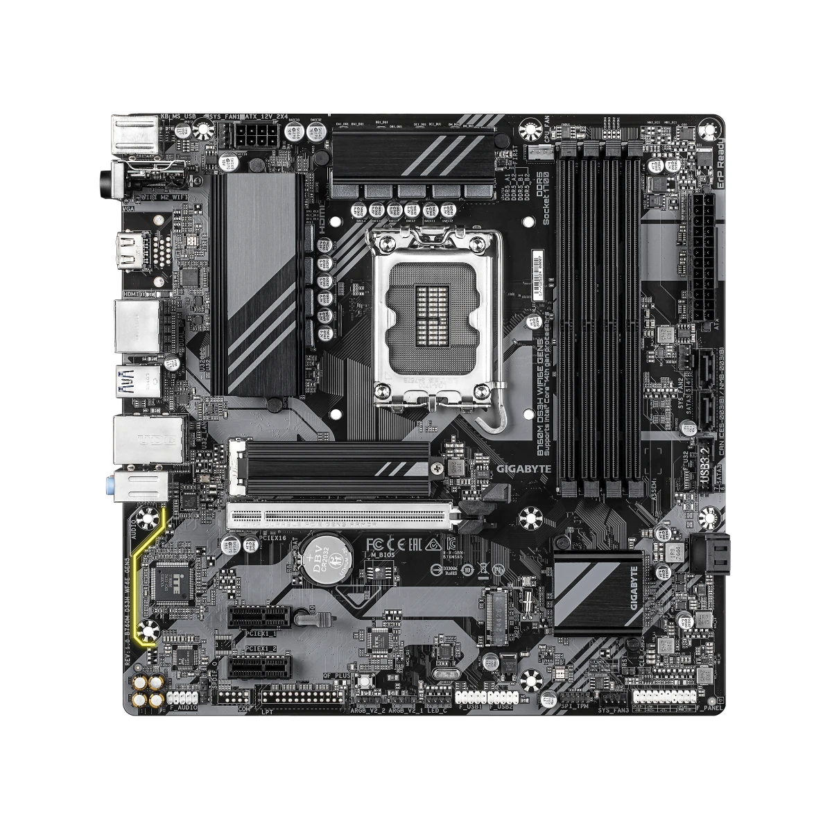 GIGABYTE B760M DS3H WIFI6E GEN5 LGA 1700 Micro-ATX Motherboard | B760M-DS3H-WF6E-GEN5 view 2
