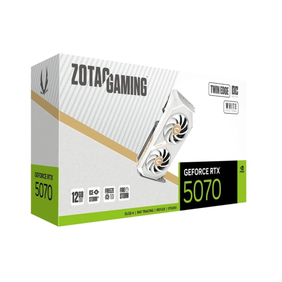 ZOTAC GAMING GeForce RTX 5070 Twin Edge OC White Edition Graphics Card, 12GB GDDR7, DLSS 4 - ZT-B50700Q-10P