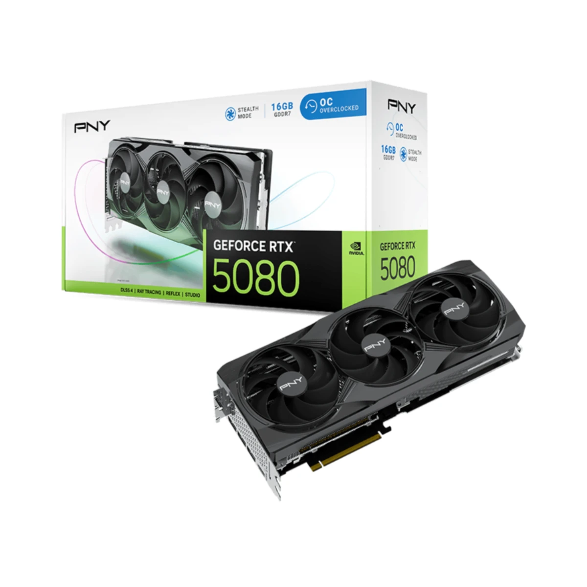 PNY GeForce RTX 5080 OC Graphics Card, 16GB GDDR7, DLSS 4 - VCG508016TFXPB1-O