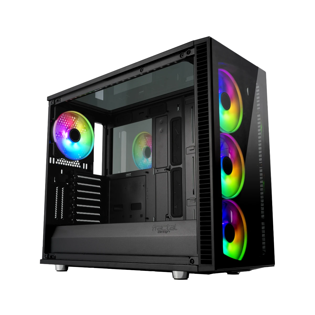 Fractal Design Define S2 Vision RGB Tempered Glass ATX Mid Tower E-ATX Gaming Case - Black 4x RGB Fans – FD-CA-DEF-S2V-RGB-BKO-TGD view 3