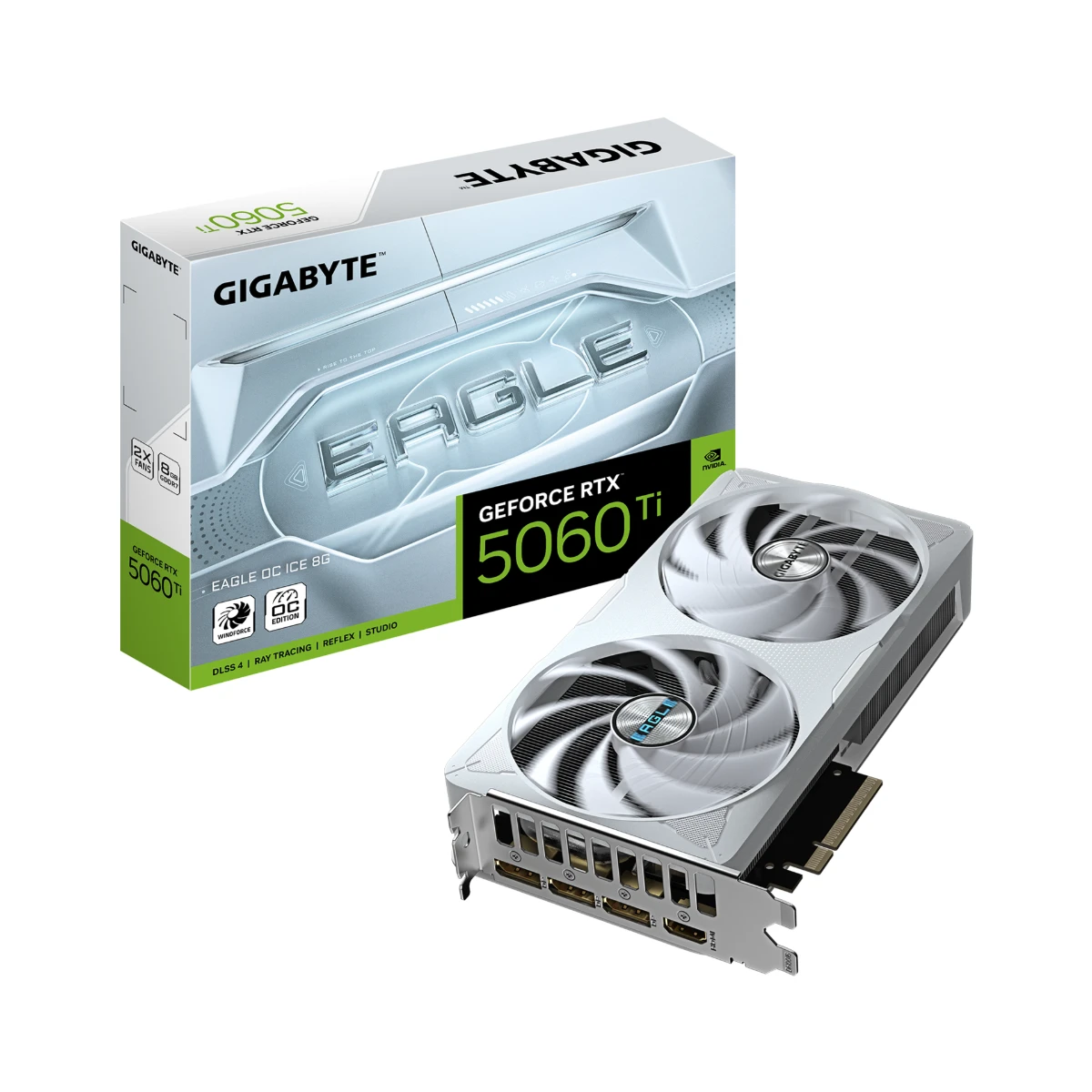 Gigabyte GeForce RTX 5060 Ti EAGLE OC ICE 8G Graphics Card, 8GB GDDR7, DLSS 4 - GV-N506TEAGLEOC-ICE-8GD