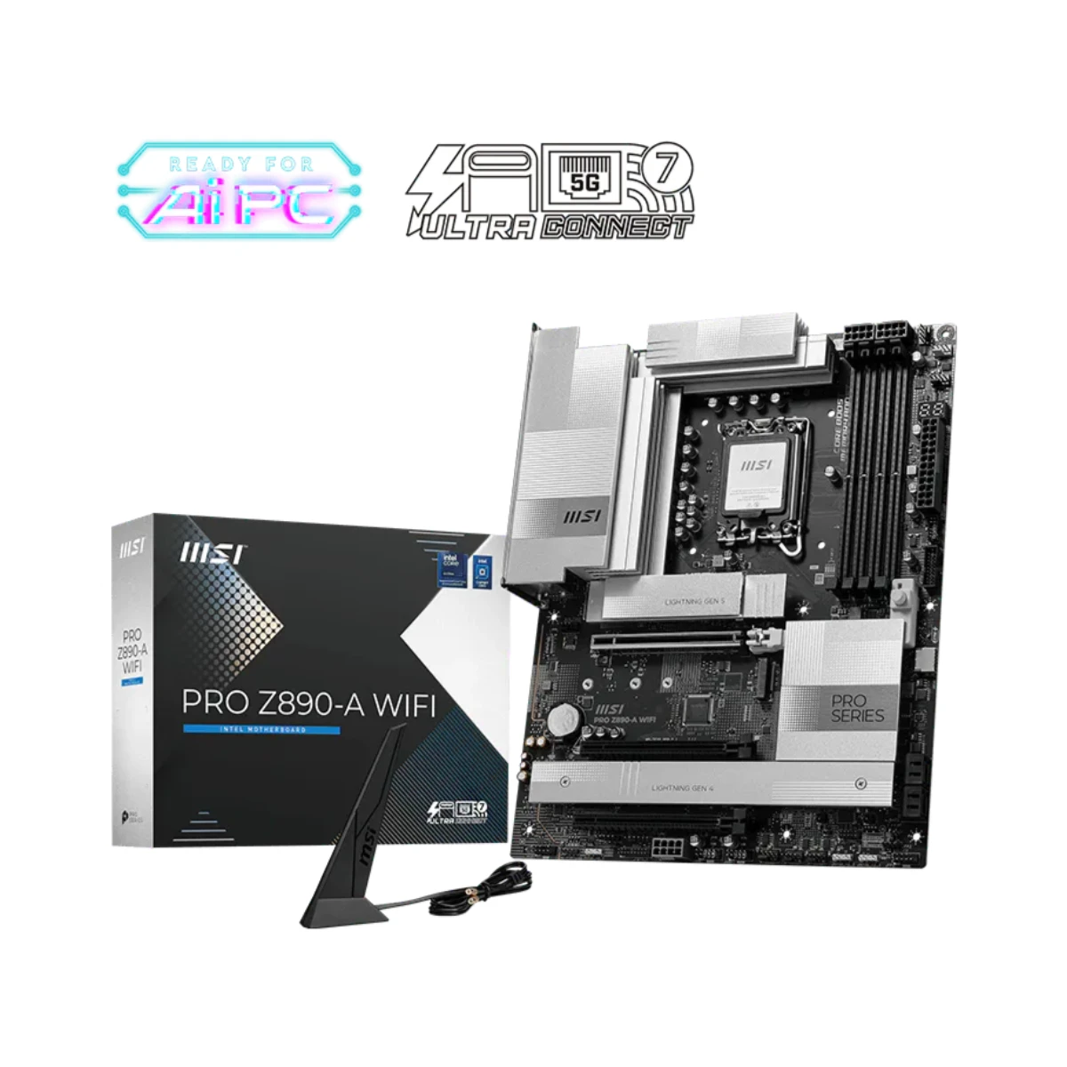 MSI PRO Z890-A WIFI LGA 1851 ATX Motherboard – White | 911-7E32-004