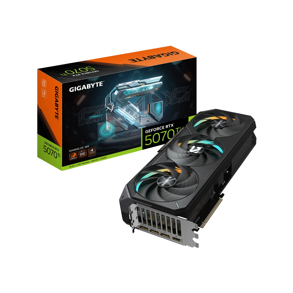 GIGABYTE GeForce RTX 5070 Ti GAMING OC Graphics Card, 16GB GDDR7, DLSS 4 - GV-N507TGAMINGOC-16GD