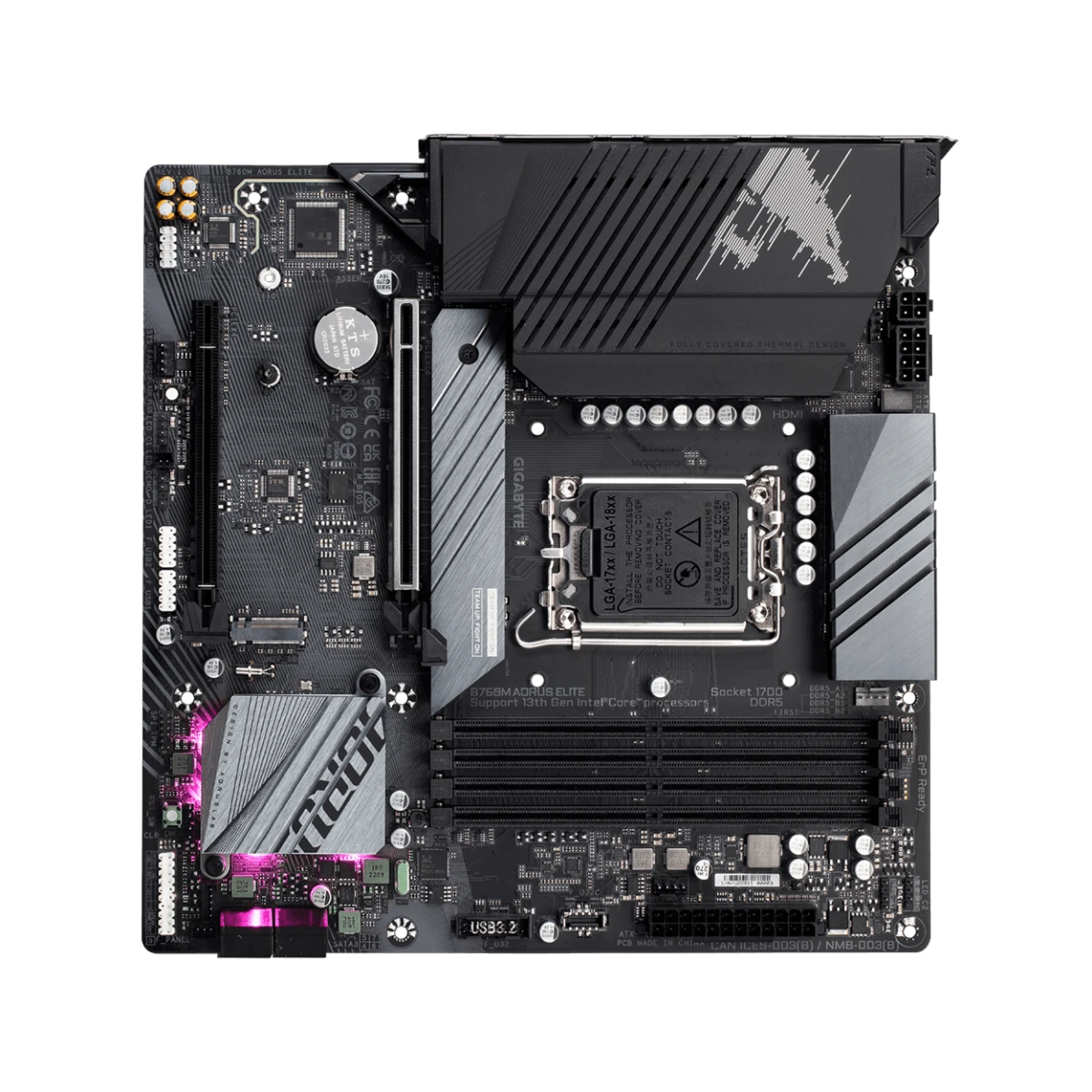Gigabyte B760M AORUS Elite Micro-ATX Gaming Motherboard Intel LGA 1700 | B760M-AORUS-ELITE view 4