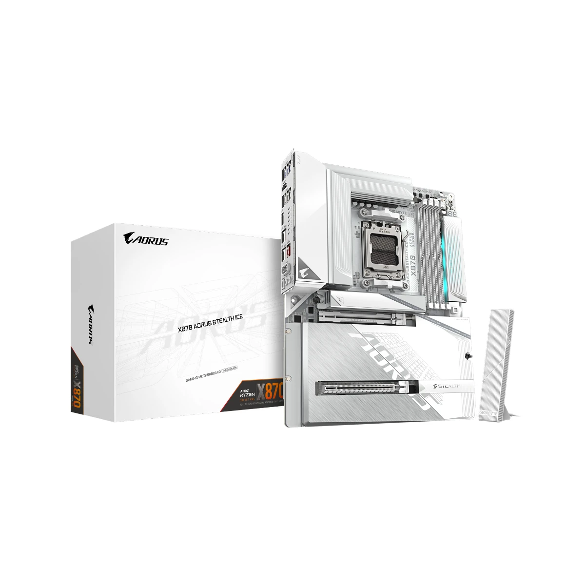 GIGABYTE X870 AORUS STEALTH ICE AM5 DDR5 ATX Motherboard | X870-A-STEALTH-ICE