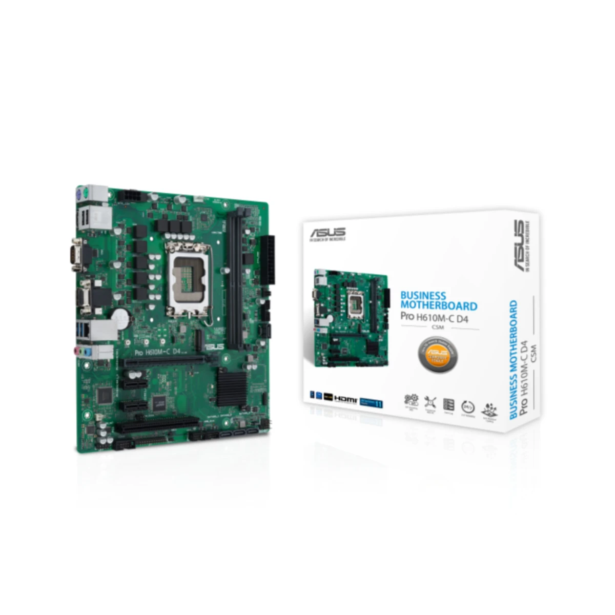 ASUS Pro H610M-C D4-CSM LGA 1700 DDR4 Micro-ATX Business Motherboard - 90MB1A30-M0EAYC