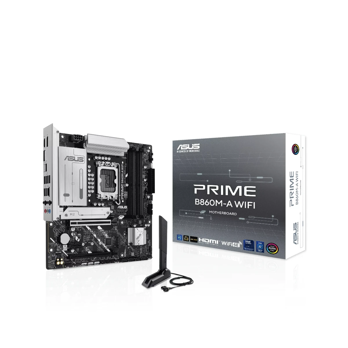ASUS PRIME B860M-A WIFI LGA 1851 Micro-ATX Motherboard – White | 90MB1JY0-M0EAY0
