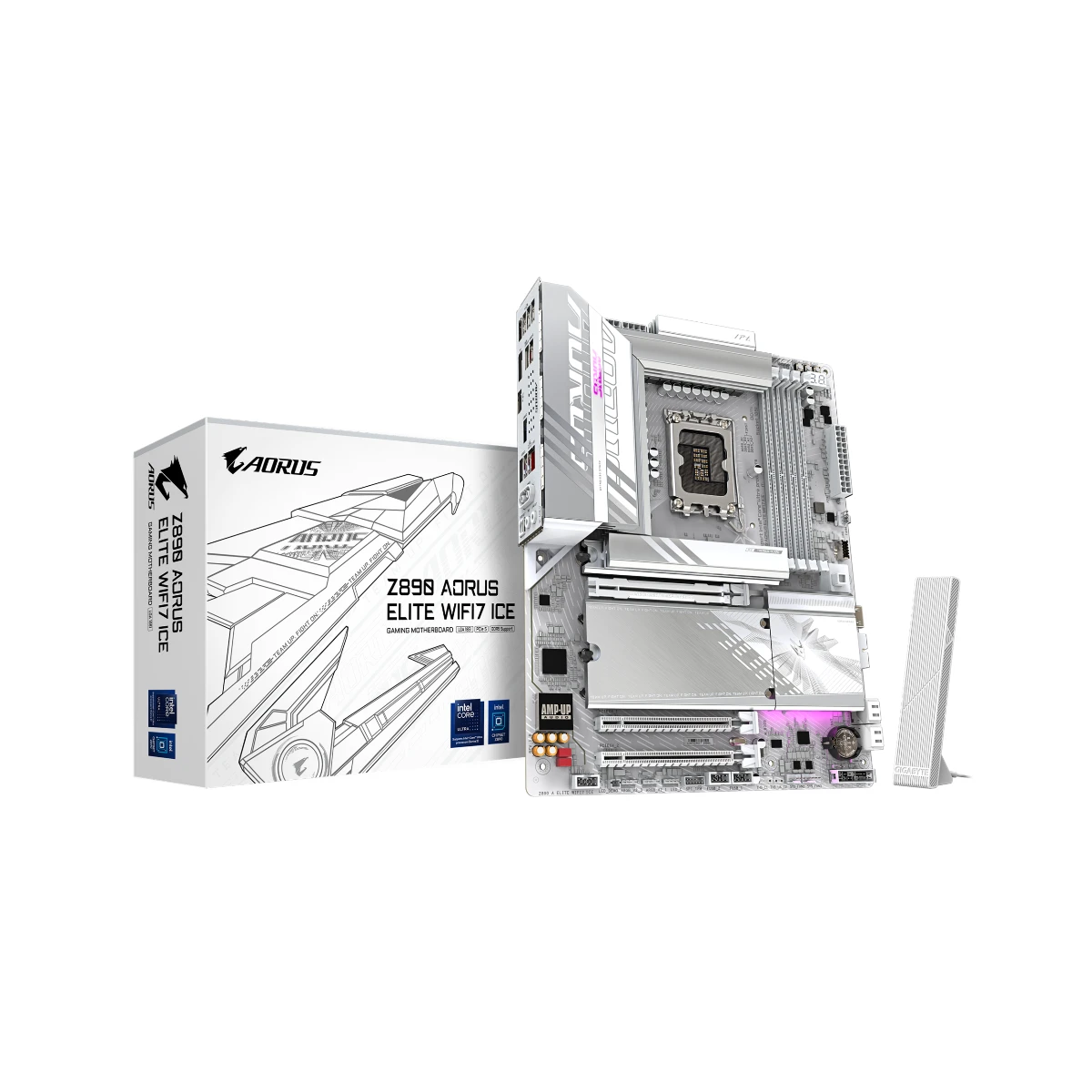 Gigabyte Z890 AORUS ELITE WIFI7 ICE LGA 1851 ATX Gaming Motherboard – White | Z890-A-ELITE-WF7-ICE