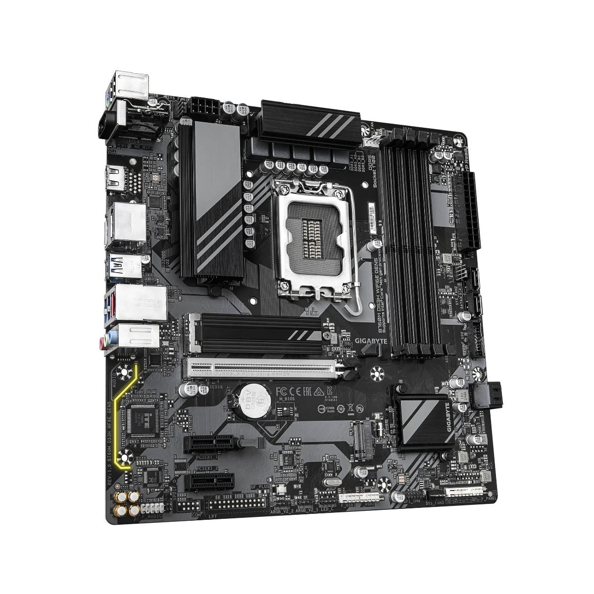 GIGABYTE B760M DS3H WIFI6E GEN5 LGA 1700 Micro-ATX Motherboard | B760M-DS3H-WF6E-GEN5 view 3