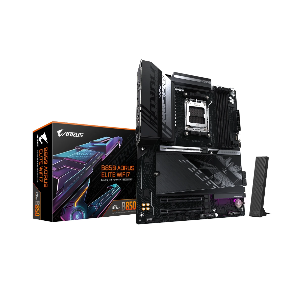 Gigabyte B850 AORUS ELITE WIFI7 AM5 ATX Gaming Motherboard – Black | B850-A-ELITE-WF7