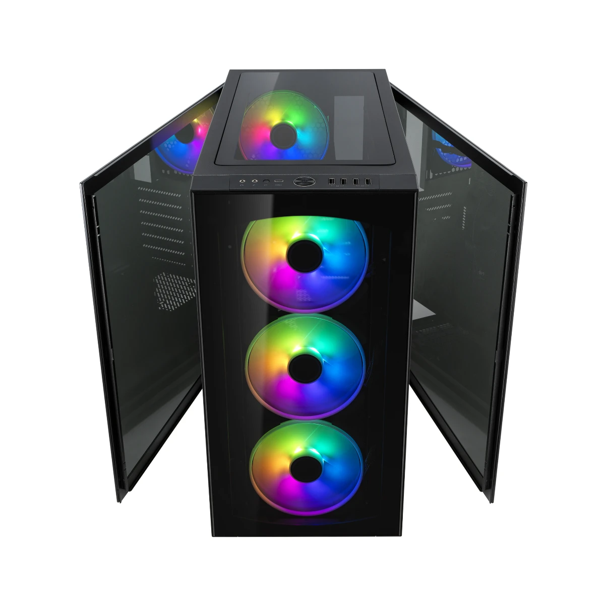 Fractal Design Define S2 Vision RGB Tempered Glass ATX Mid Tower E-ATX Gaming Case - Black 4x RGB Fans – FD-CA-DEF-S2V-RGB-BKO-TGD view 2