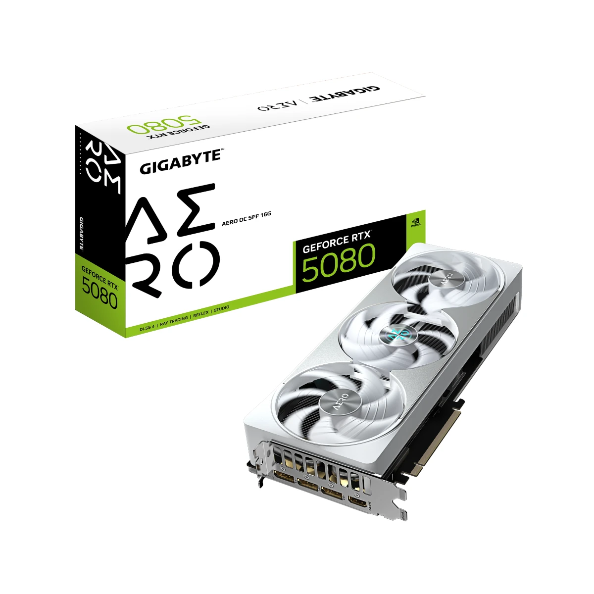 GIGABYTE GeForce RTX 5080 AERO OC SFF Graphics Card, 16GB GDDR7, DLSS 4 - GV-N5080AEROOC-16GD