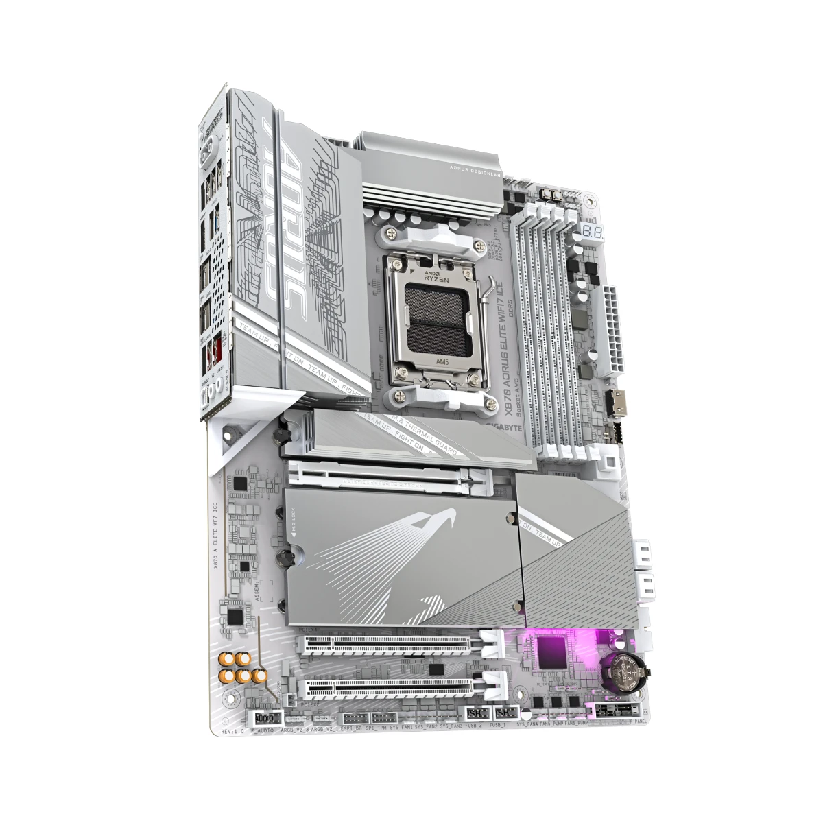 Gigabyte X870 AORUS ELITE WIFI7 ICE AM5 ATX Gaming Motherboard – White | MOT-GIG-03320 view 3