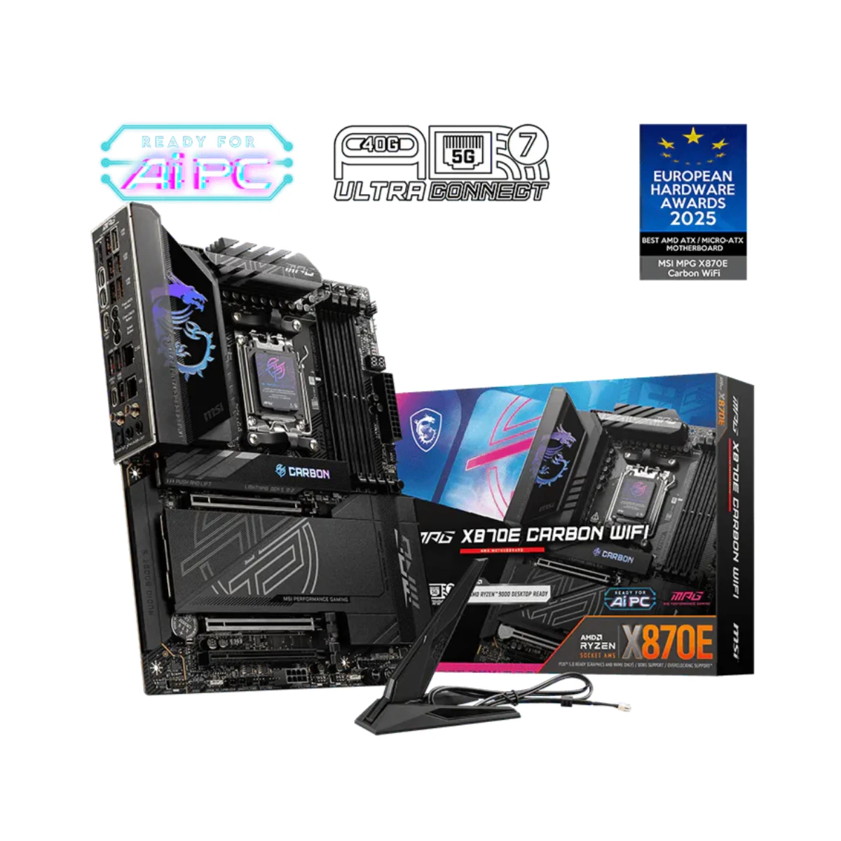 MSI MPG X870E CARBON WIFI AM5 ATX Gaming Motherboard | 911-7E49-001