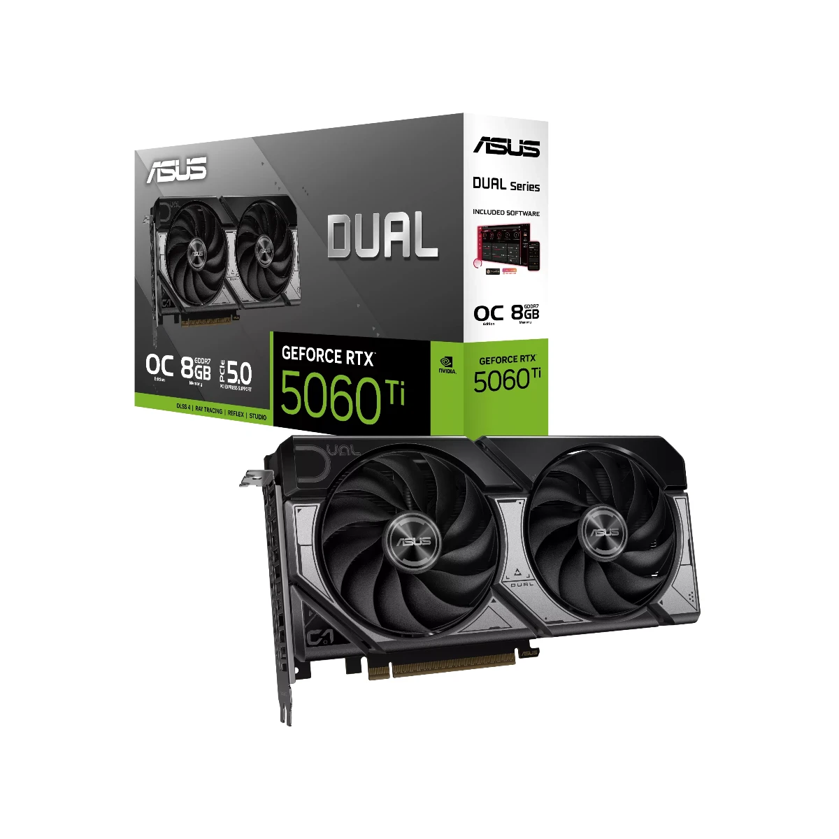 ASUS Dual GeForce RTX 5060 Ti OC Edition Graphics Card, 8GB GDDR7, DLSS 4 - 90YV0MP2-M0NA00