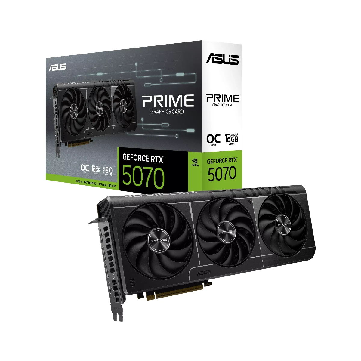 ASUS PRIME GeForce RTX 5070 OC Graphics Card, 12GB GDDR7, DLSS 4 - 90YV0M10-M0NA00