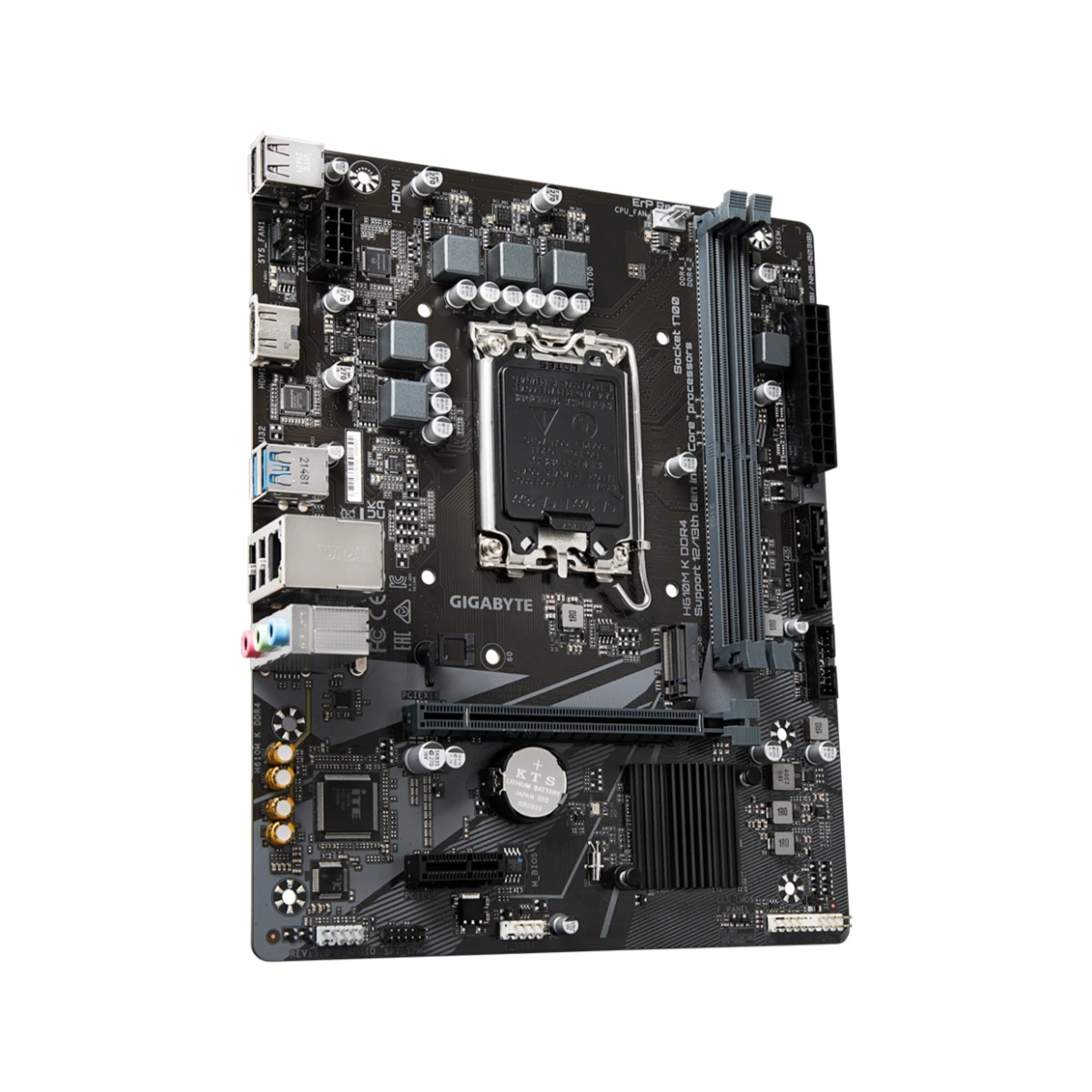 Gigabyte H610 Micro-ATX DDR4 LGA 1700 Motherboard | H610MK-DDR4 view 3