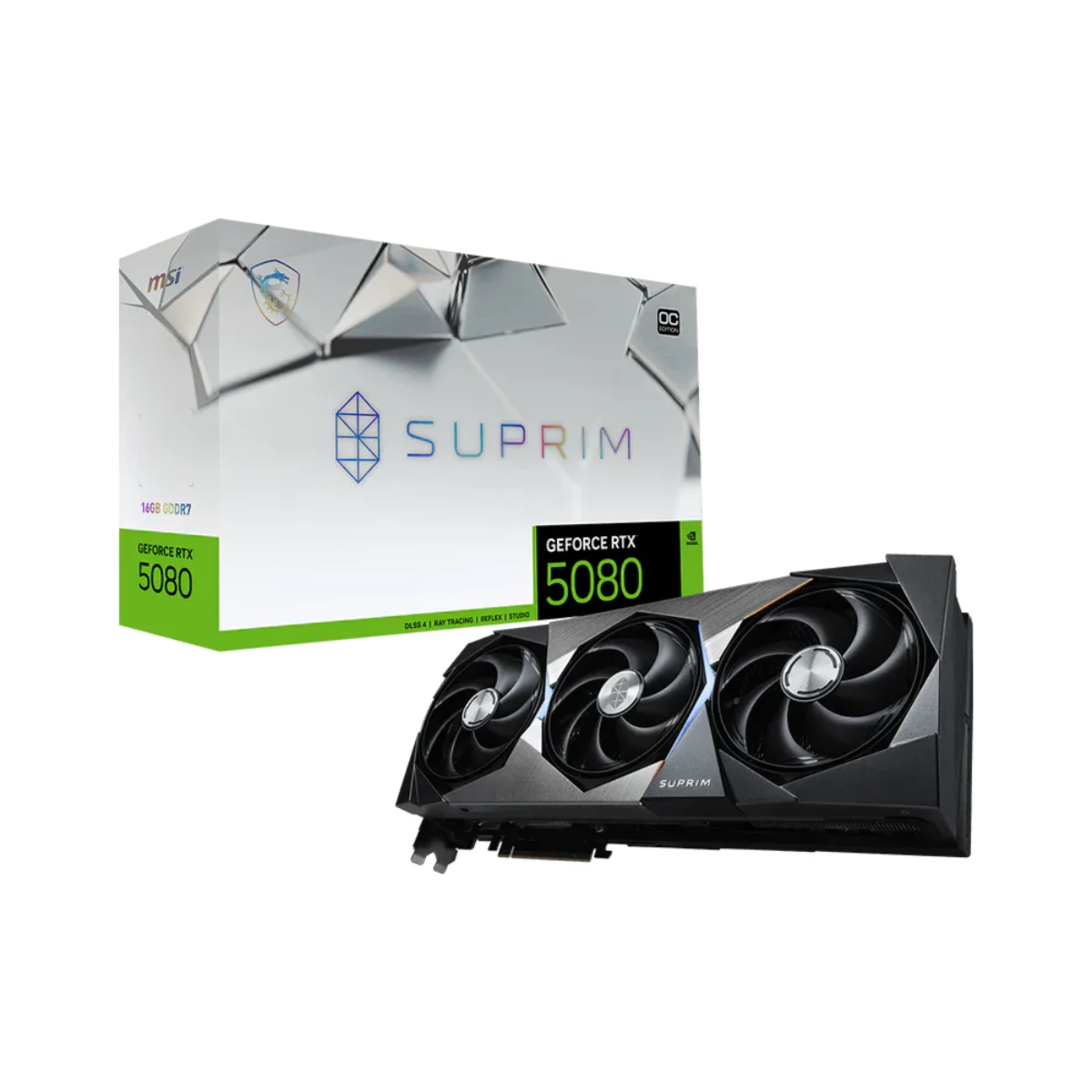 MSI GeForce RTX 5080 SUPRIM OC Graphics Card, 16GB GDDR7, DLSS 4 - G5080-16SPC