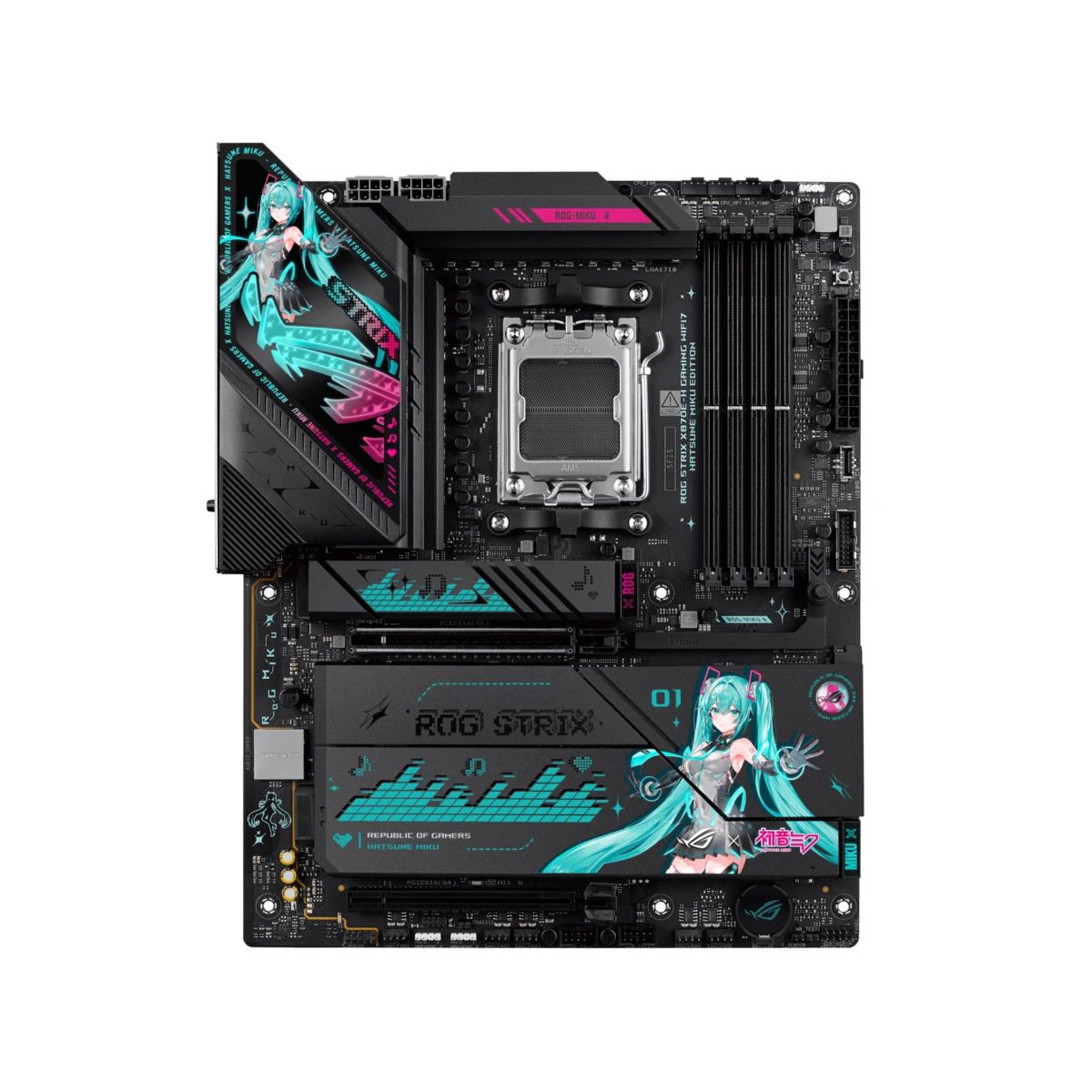 ASUS ROG STRIX X870E-H GAMING WIFI7 Hatsune Miku Edition AM5 ATX Motherboard | 90MB1MA0-M0EAY0 view 2