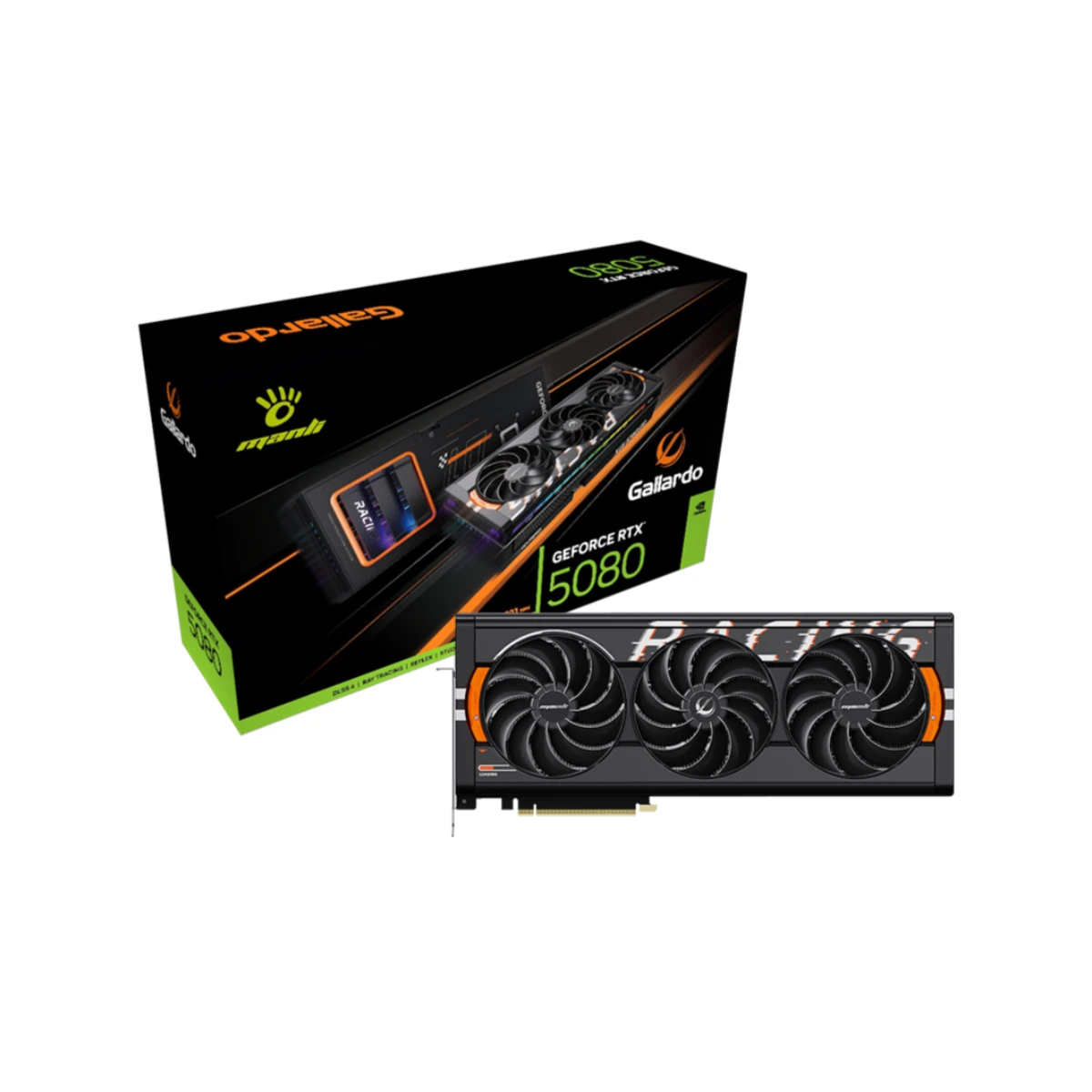 Manli Gallardo GeForce RTX 5080 OC Triple Cooler Graphics Card, 16GB GDDR7, DLSS 4 - N76250800M36281