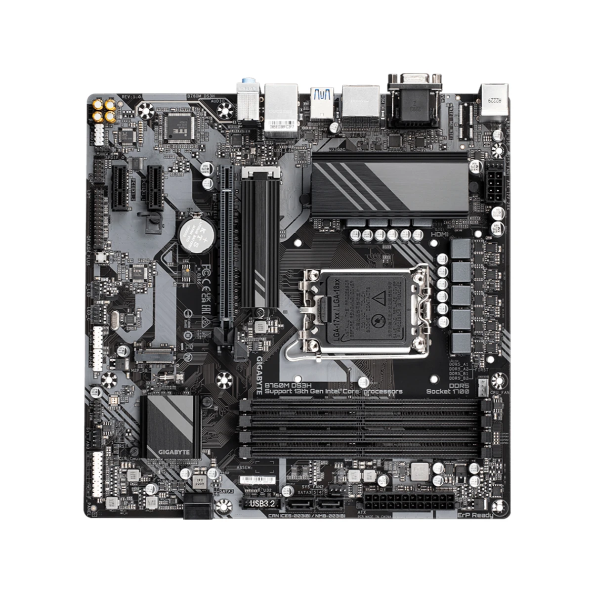 Gigabyte B760M-DS3H DDR5 LGA1700 Micro-ATX Motherboard | B760M-DS3H view 4