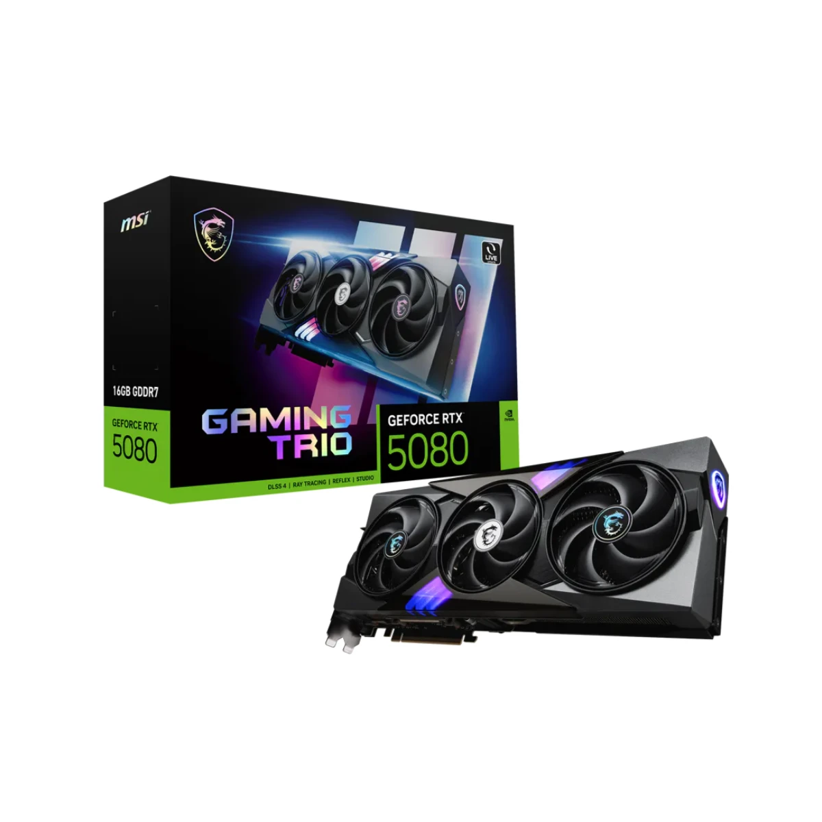 MSI GeForce RTX 5080 GAMING TRIO Graphics Card, 16GB GDDR7, DLSS 4 - G5080-16GT
