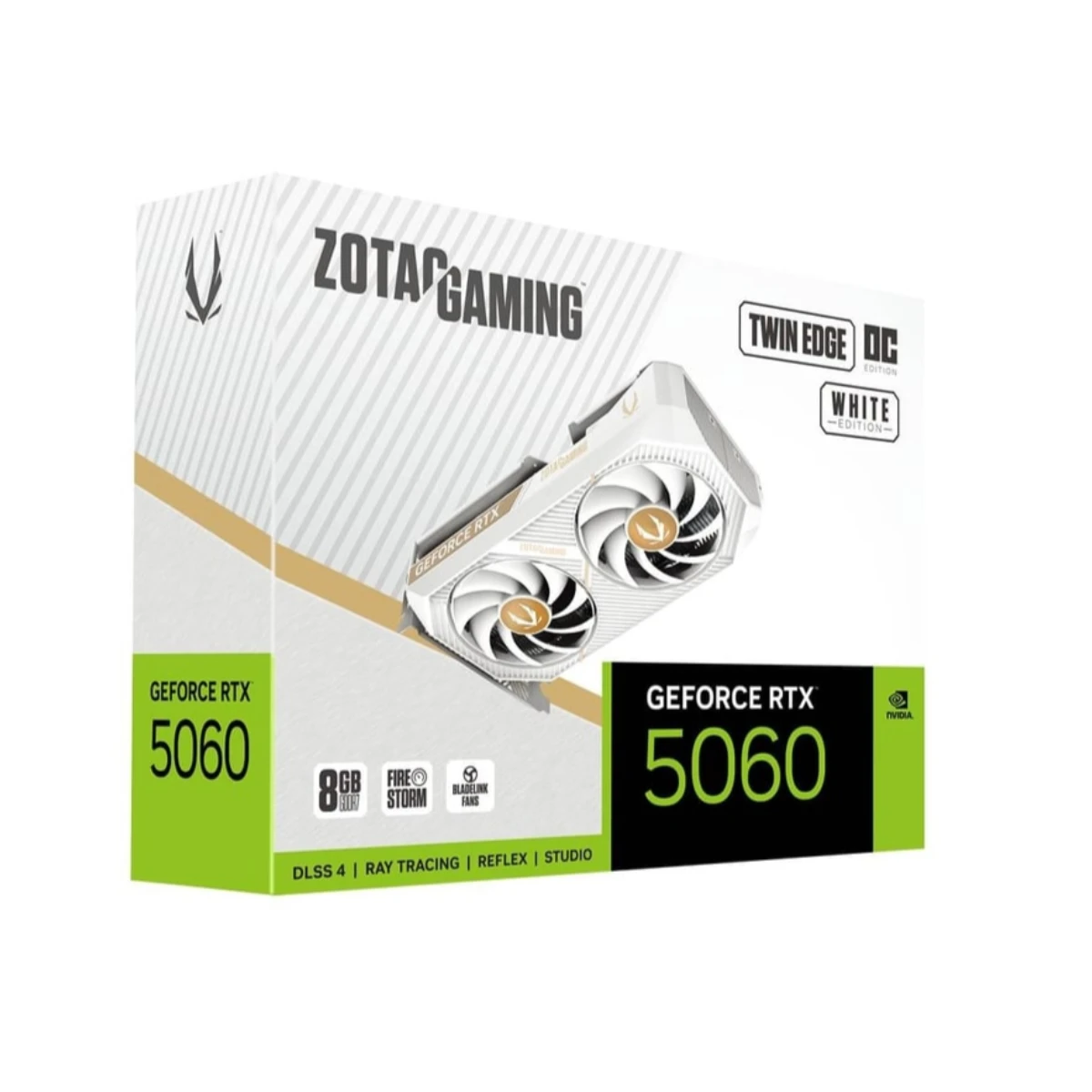ZOTAC GAMING GeForce RTX 5060 Twin Edge OC White Edition Graphics Card, 8GB GDDR7, DLSS 4 - ZT-B50600Q-10M