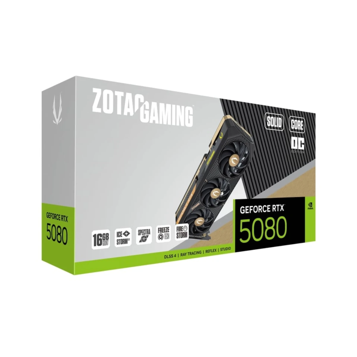 ZOTAC GAMING GeForce RTX 5080 SOLID CORE OC Graphics Card, 16GB GDDR7, DLSS 4 - ZT-B50800J2-10P