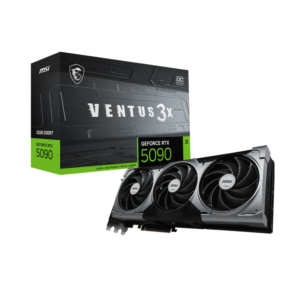 MSI GeForce RTX 5090 VENTUS 3X OC Graphics Card, 32GB GDDR7, DLSS 4 - 912-V530-091