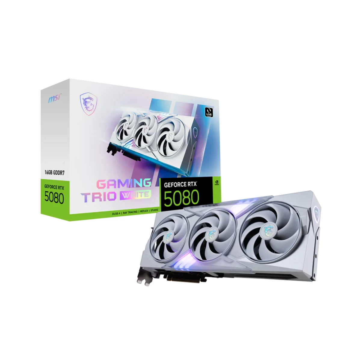 MSI GeForce RTX 5080 GAMING TRIO White Graphics Card, 16GB GDDR7, DLSS 4 - 912-V531-045-1