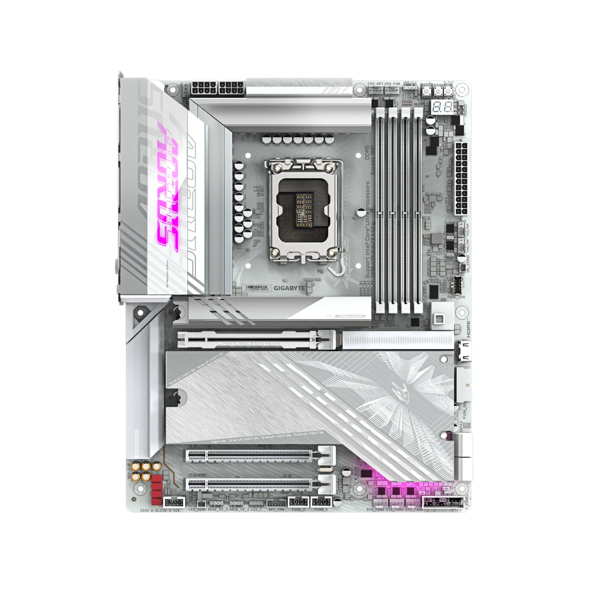 Gigabyte Z890 AORUS ELITE X ICE LGA 1851 ATX Gaming Motherboard – White | Z890-A-ELITE-X-ICE view 2