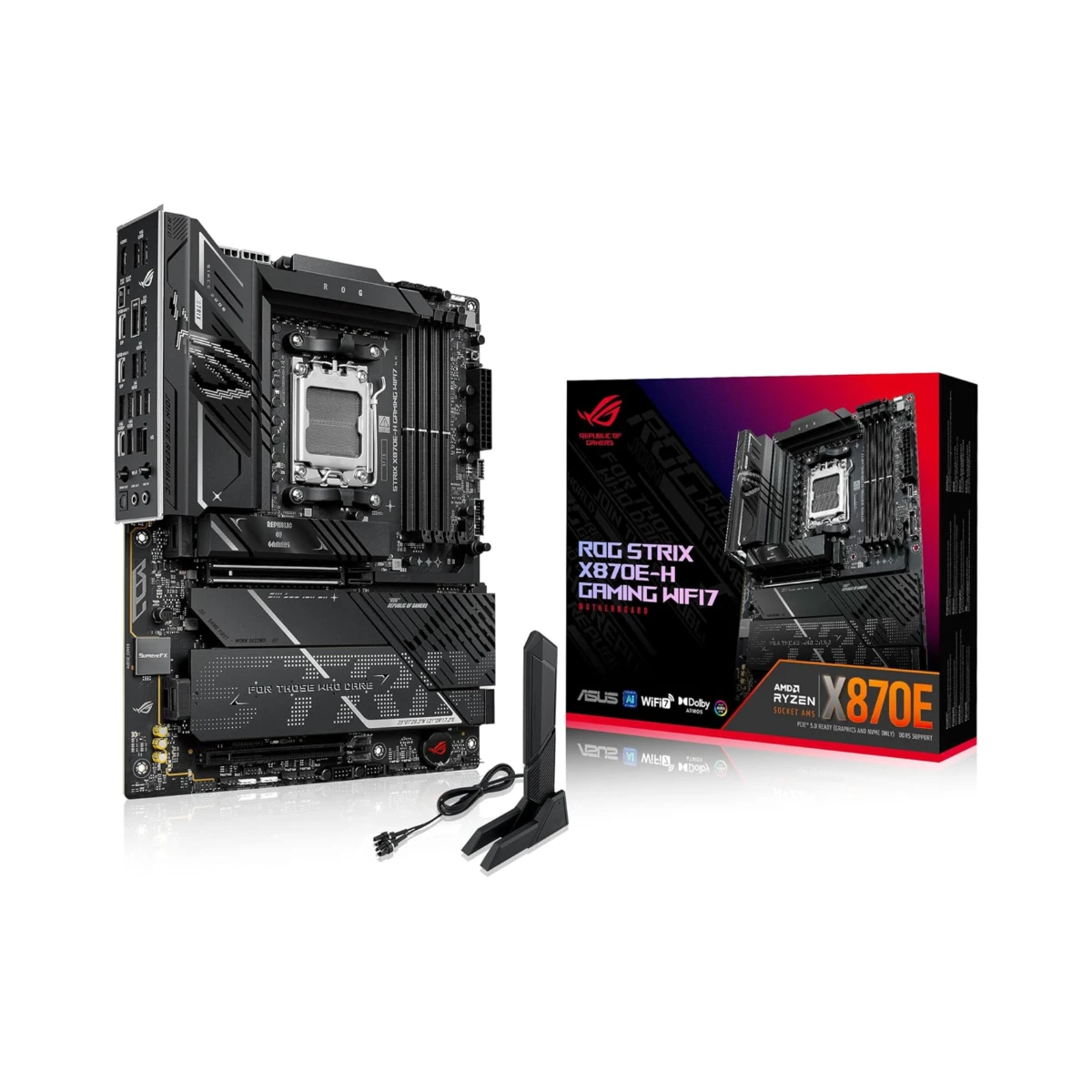 ASUS ROG STRIX X870E-H GAMING WIFI7 AM5 DDR5 PCIe 5.0 ATX Motherboard | 90MB1M90-M0EAY0