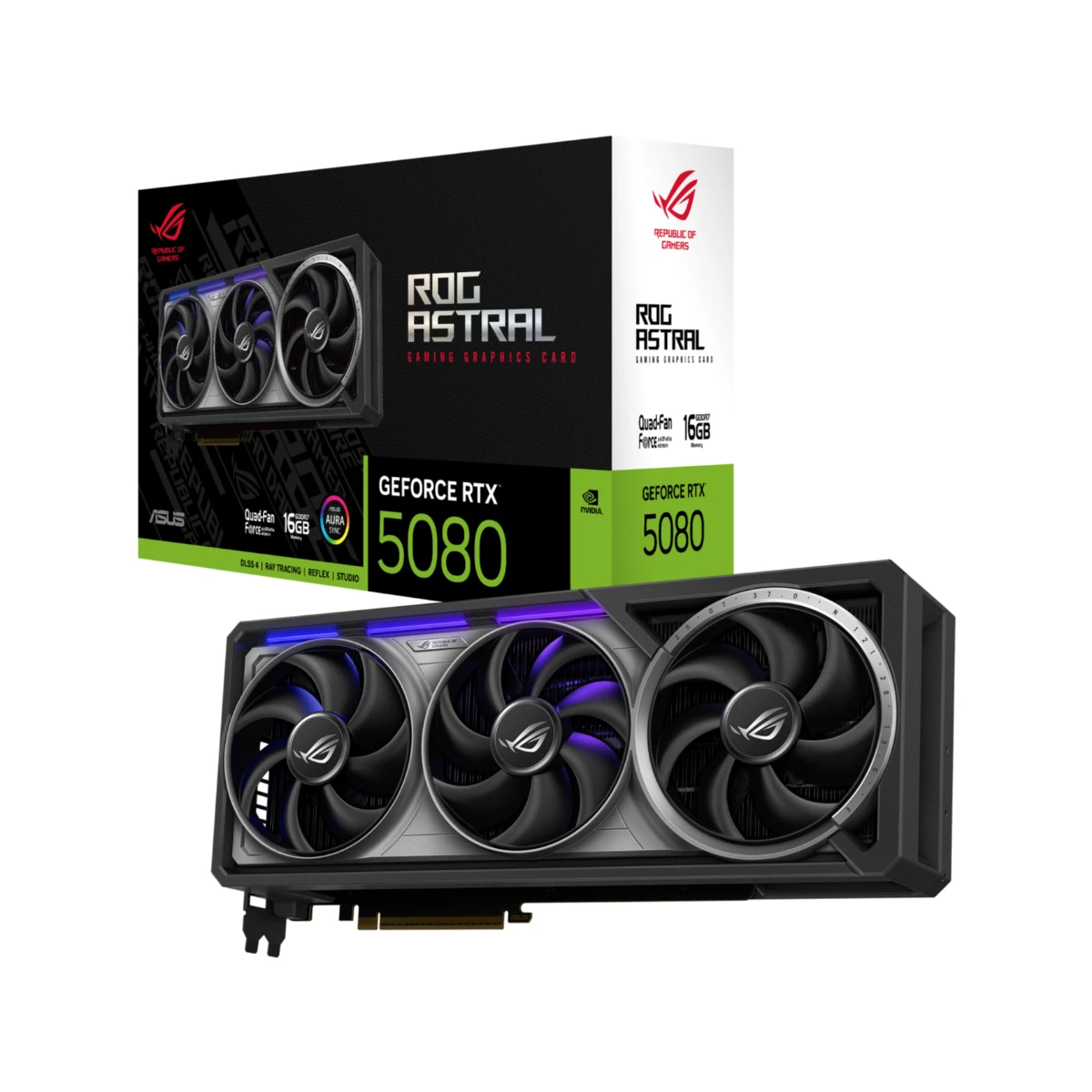 ASUS ROG Astral GeForce RTX 5080 Graphics Card, 16GB GDDR7, DLSS 4 - 90YV0LV1-M0NA00