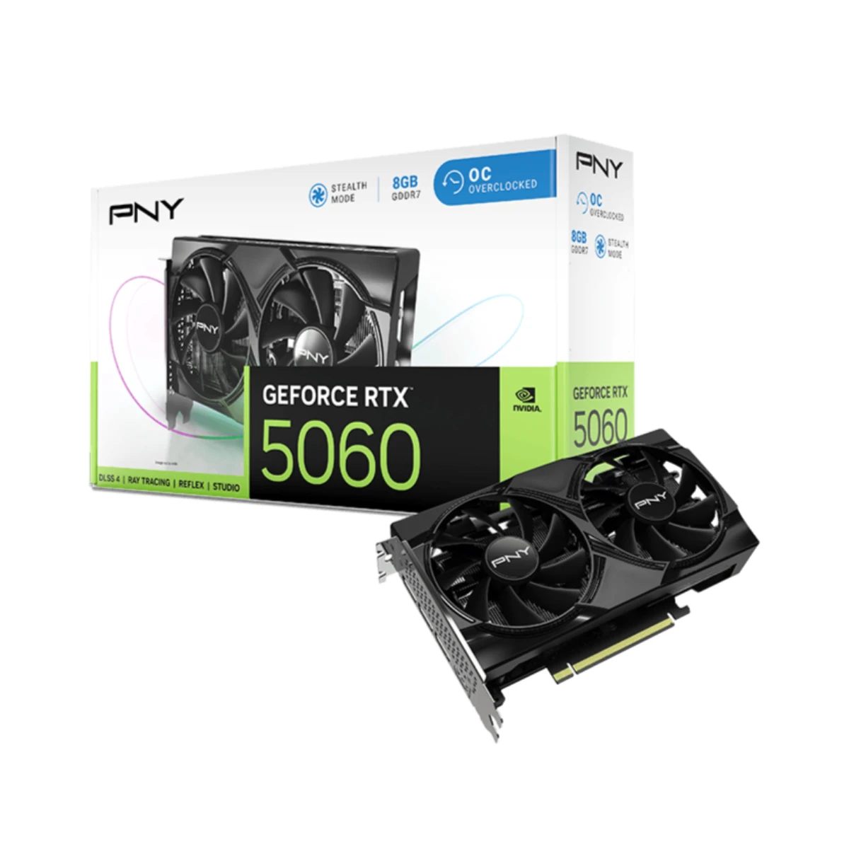 PNY GeForce RTX 5060 OC Graphics Card, 8GB GDDR7, DLSS 4 - VCG50608DFXPB1-O