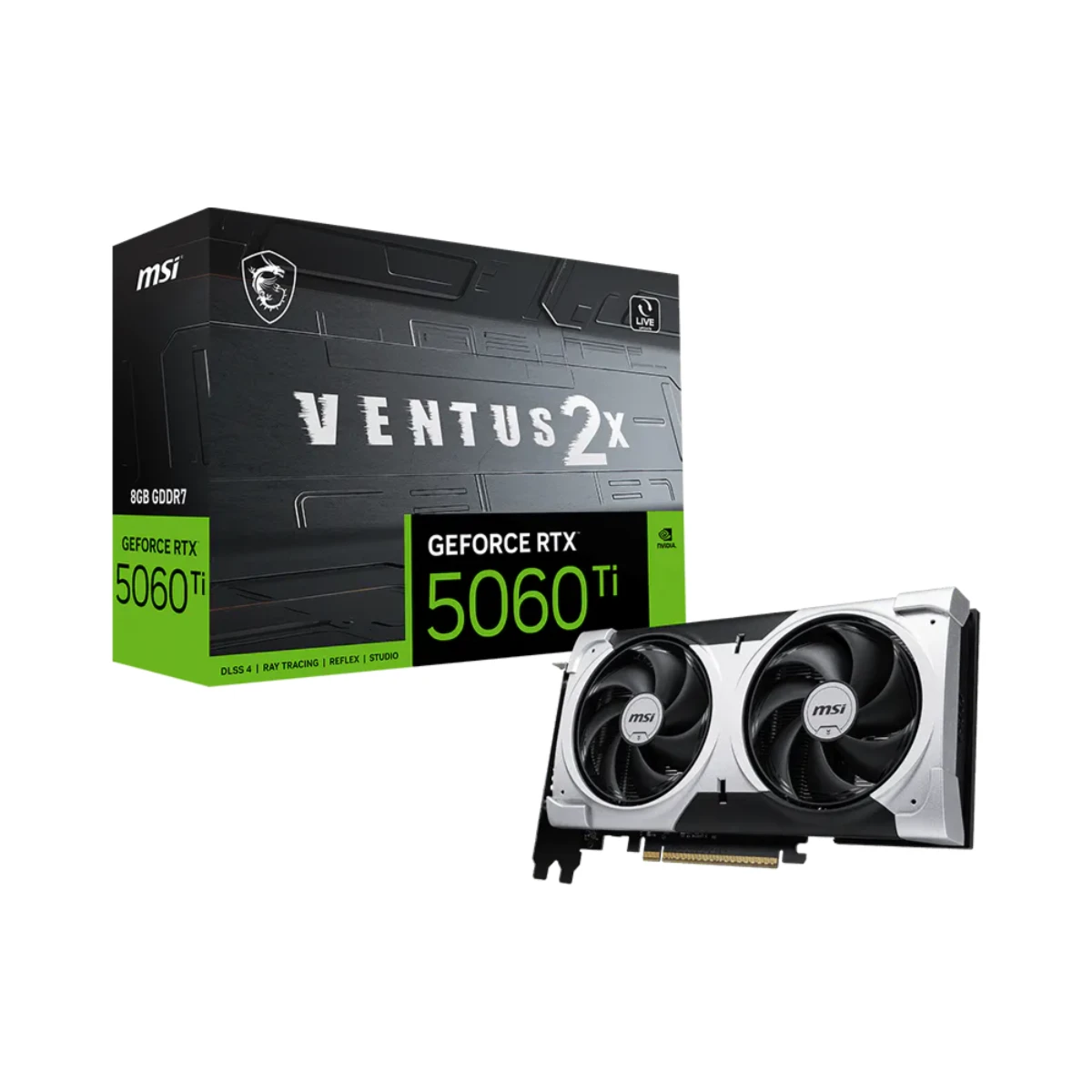 MSI GeForce RTX 5060 Ti 8G VENTUS 2X PLUS Graphics Card, 8GB GDDR7, DLSS 4 - 912-V535-051