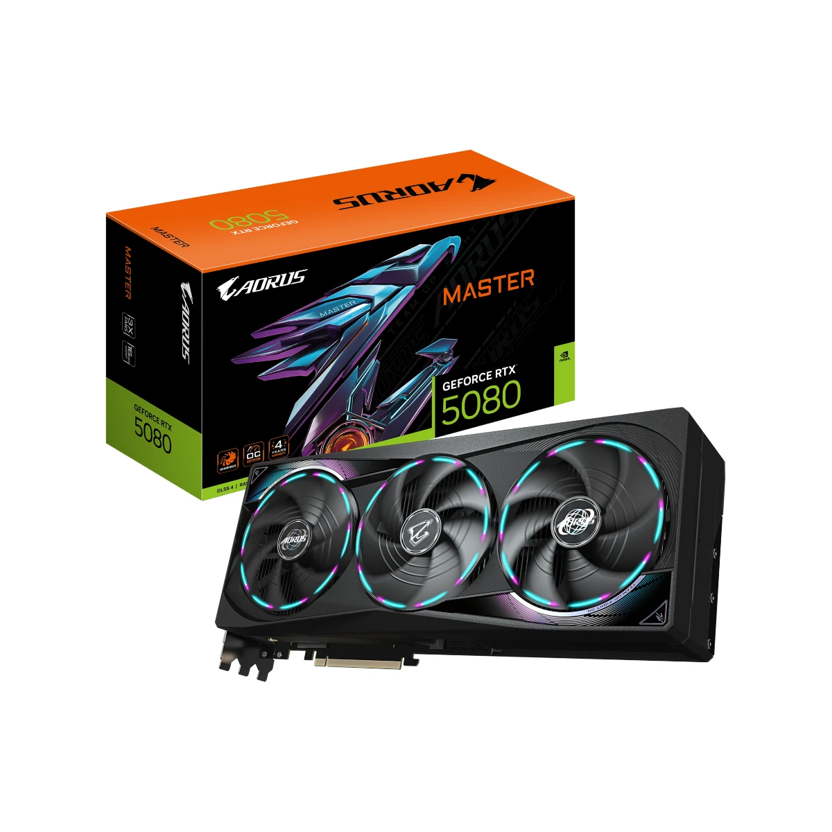 GIGABYTE AORUS GeForce RTX 5080 MASTER Graphics Card, 16GB GDDR7, DLSS 4 - GV-N5080AORUS-M-16GD
